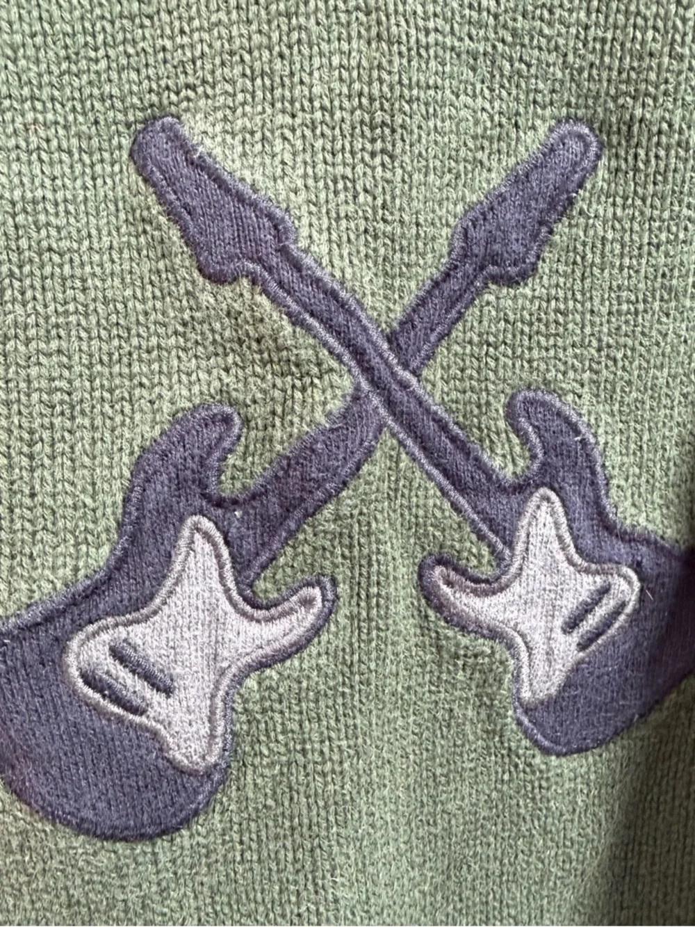 Gymboree Guitar Green & Navy Knit Sweater Top